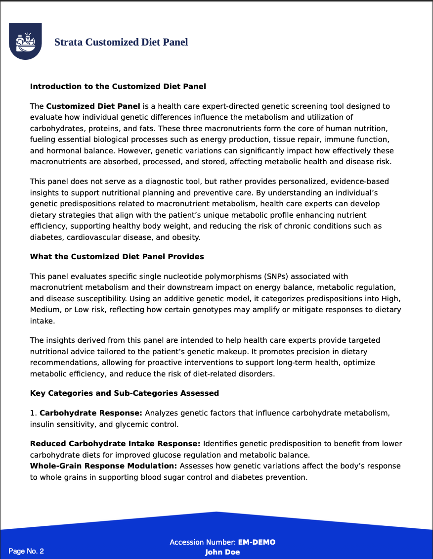 Altera Metabolic & Nutritional Insights Panel