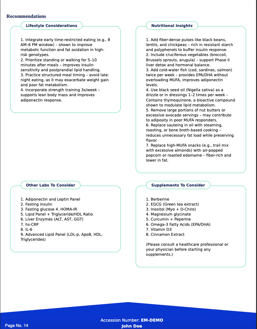Altera Metabolic & Nutritional Insights Panel