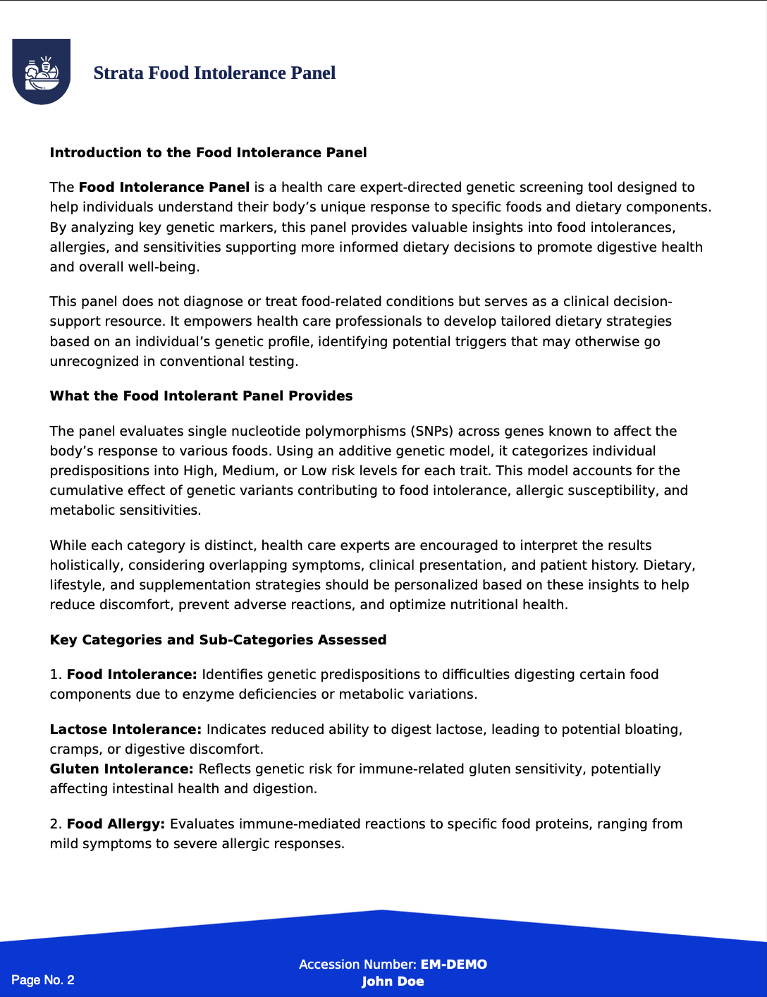 Altera Food Intolerance & Sensitivity Profile
